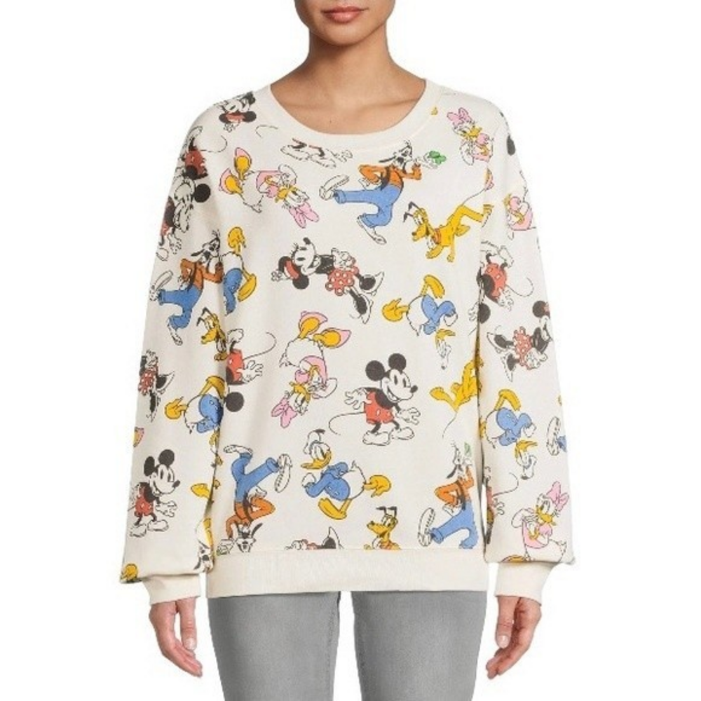Disney‎ Mickey and Friends Juniors' Print Fleece Sweatshirt Size S (3-5)
